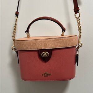 Coach Pink and Tan Crossbody Bag